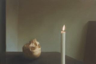 Gerhard Richter, "Schädel mit Kerze", 1983 - Leihgabe aus der Sammlung Böckmann · © Gerhard Richter · Foto: Neues Museum (Annette Kradisch)